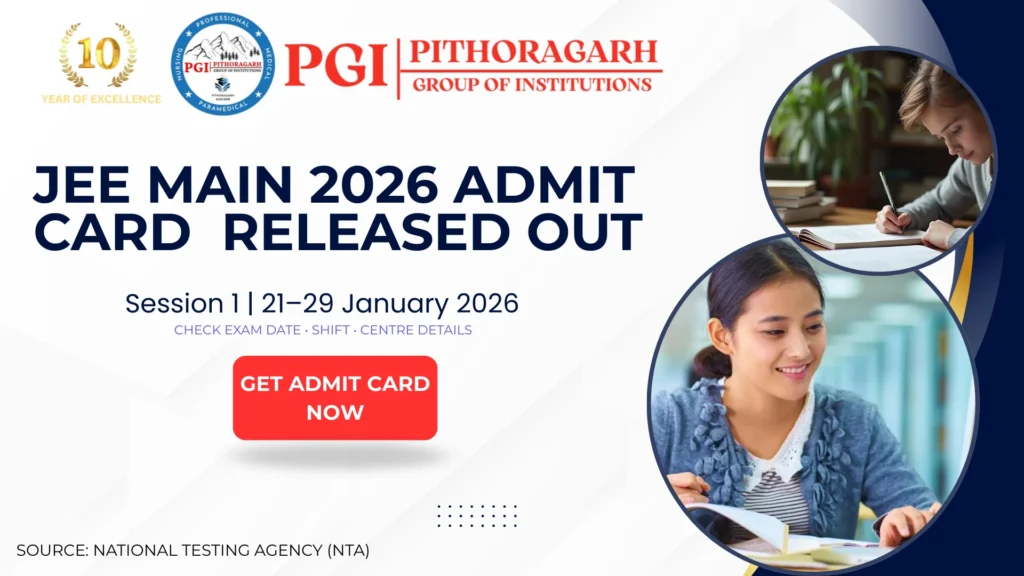 NTA JEE Main 2026 Admit Card Released for 21–29 Jan